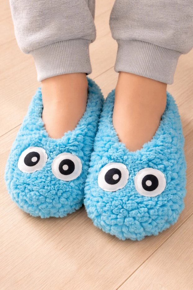 Non-Slip Sole Children's Home Booties with Different Colors and Images.