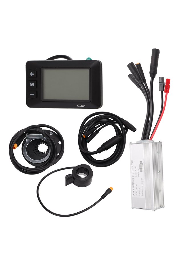 Electric Bike Motor Controller 22A Electric Bicycle Modification Kit with GD01 Panel for 500W Geared