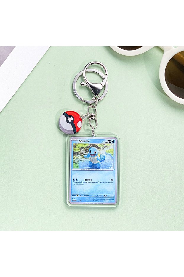 6.2cm 5 Pokémon Characters Pikachu Bulbasaur Jigglypuff Acrylic Car Keychain Accessories Bag Charm K