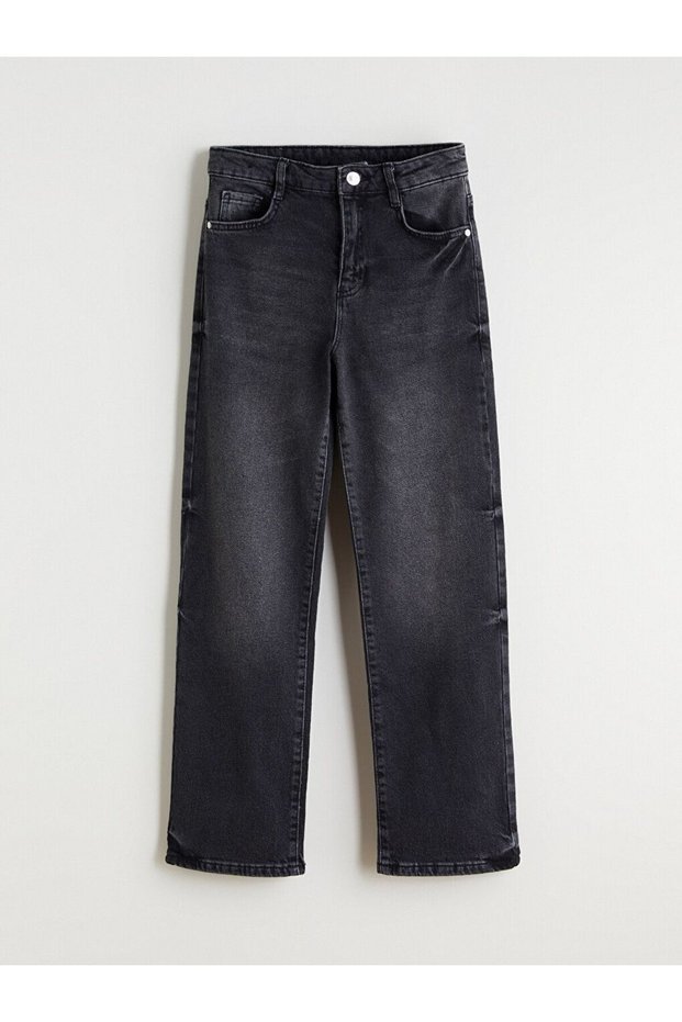 Lcw Kids Black Straight Fit Girls' Jeans