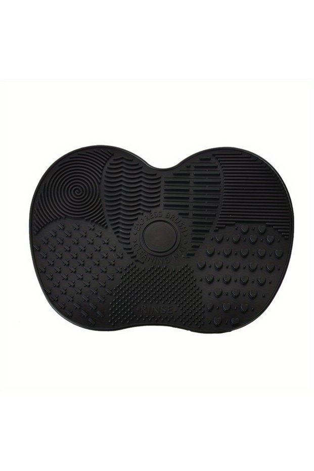 1Pc Black Apple Shaped Silicone Makeup Brush Cleaning Pad-Efficient & Portable & Reusable Makeup Br