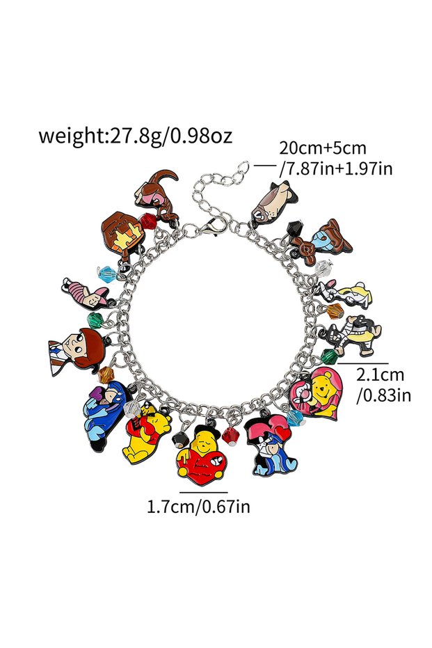 SL1413 Winnie the Pooh Bracelets for Women Jewelry Charms,Cute cartoon bracelats,colorful Jew