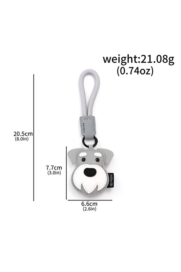 BG00186-01 Cute Cartoon Cat and Dog Keychain for Men Women Creative Lovely Leather Animal Keychain D