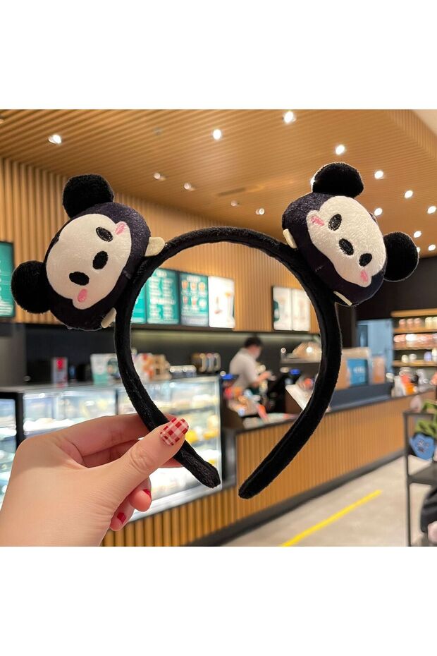 04 Sticky Headband with Minnie, Adorable Winnie, Mickey, and Donald Duck Plush Cartoon Hairbands and