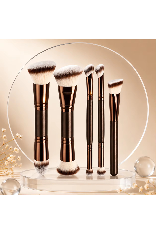 5pcs 6/9pcs Multi-Functional Makeup Tool Set, Includes Foundation Brush, Face Brush, Powder Brush, B