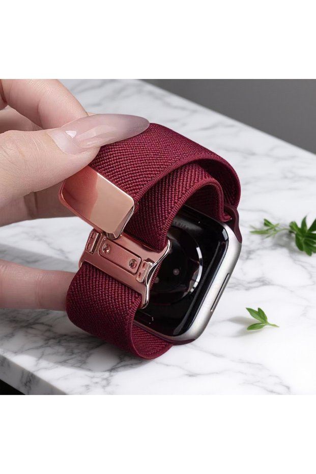 S11-10 42mm wine red Magnetic Strap for Apple Watch Ultra3 Band 49mm Woman Man 40mm 44mm Nylon Elast