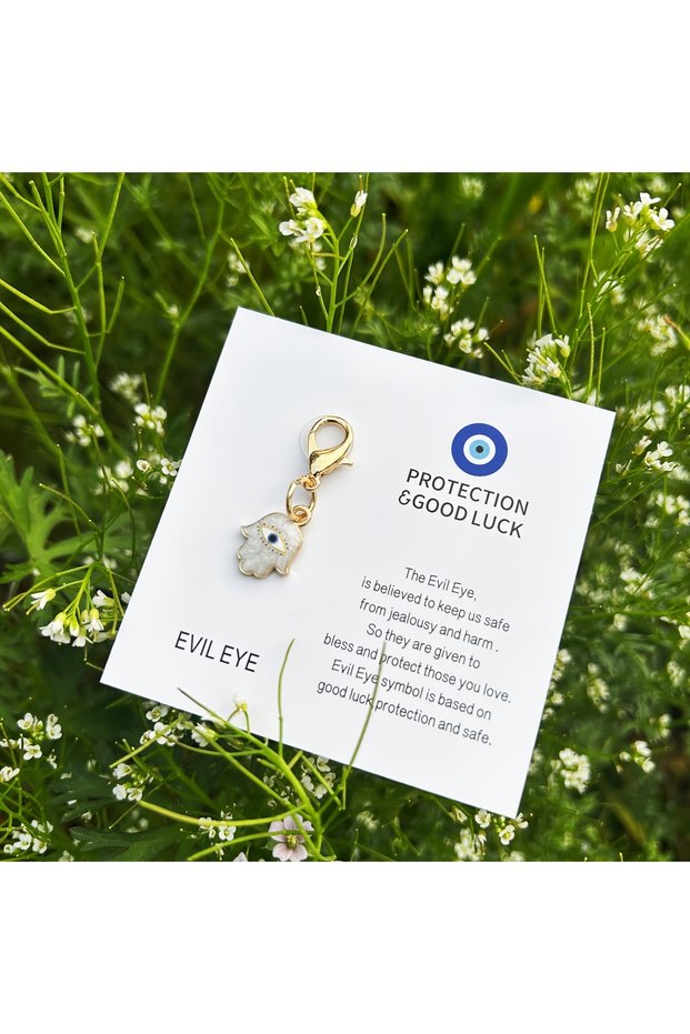 hand Evil Eye Protection Keychain with Pocket Hug Card, Good Luck Charm Gift for Friend, Birthday We