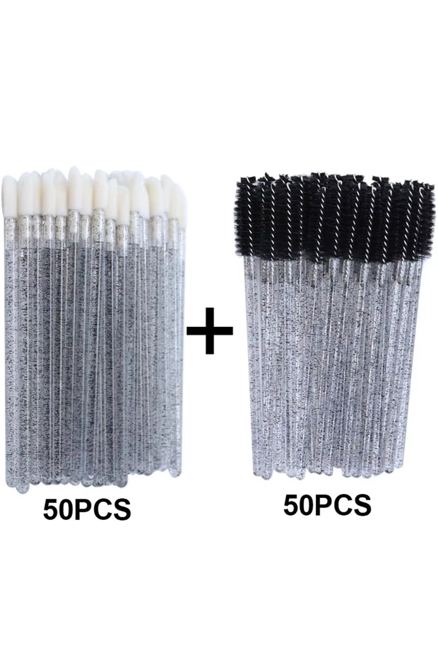 C642-black 100pcs Wholesale Mascara Spoolies Disposable Eyelash & Eyebrow Brushes for Salon, Extensi