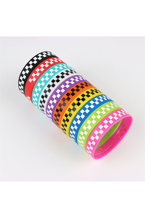 18cm P 10Pcs/Lot Multicolor Luminous Heart Silicone Bracelets For Men Women Flower Sport Mix Style R