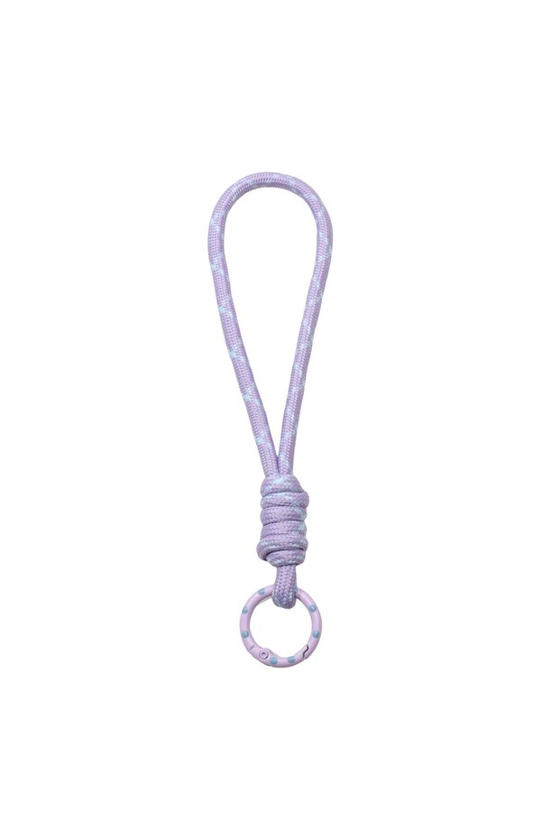 Purple 1pc 1/7pcs Mixed Color Braided Keychain Lanyard Wrist Strap with Metal Ring for DIY Bag Charm