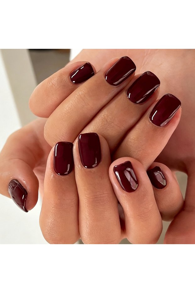 GRAY Instantly Upgrade Your Look With 24pcs-Black Short Square Full-Coverage False Nail Set