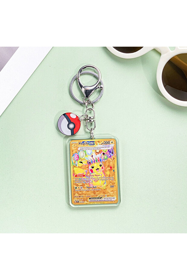 6.2cm 15 Pokémon Characters Pikachu Bulbasaur Jigglypuff Acrylic Car Keychain Accessories Bag Charm