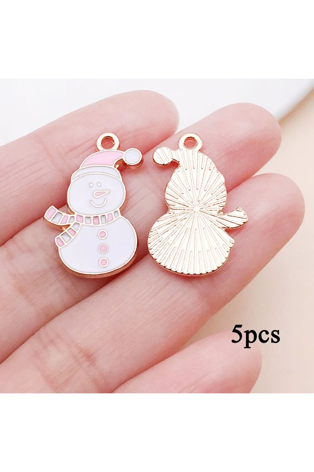 25465-5pcs 5pcs/20pcs Alloy Enamel Christmas Pendant Jewelry Making DIY Keychain Earrings Charms for