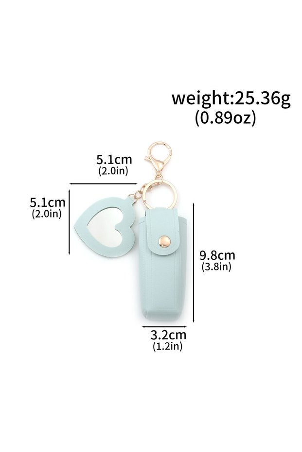 BG00353-07 Portable Leather Lipstick Bag Makeup Pouch Lip Balm Bag Keychain Holder Lipsticks Protect