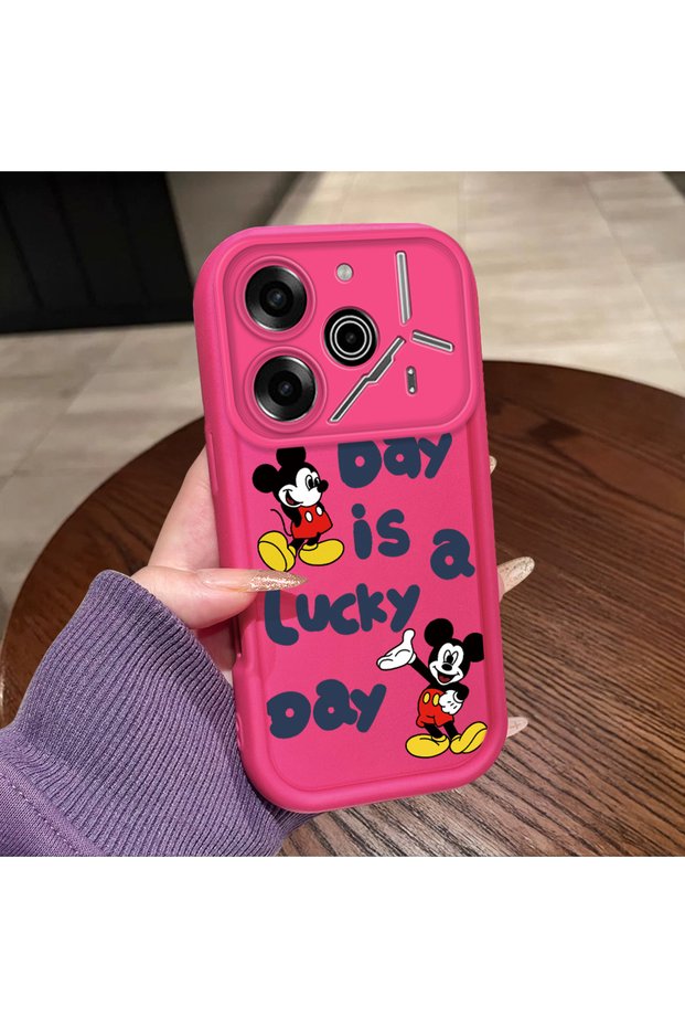 Tecno Pova 6/Pova 6 Pro Compatible Pink Red Silicone Cartoon Pattern Case Shockproof Camera Protection