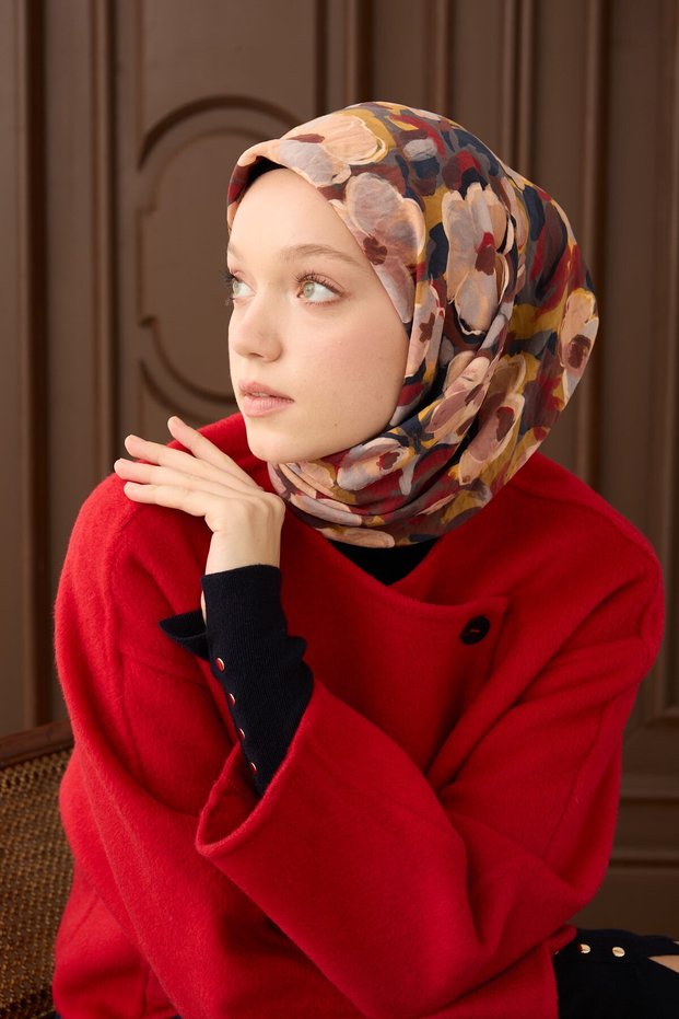 Velora Scarf Flower Dark Gray