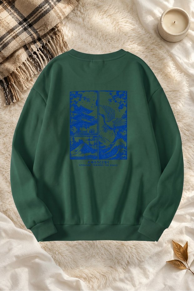 Unisex Printed Crew Neck Sweatshirt