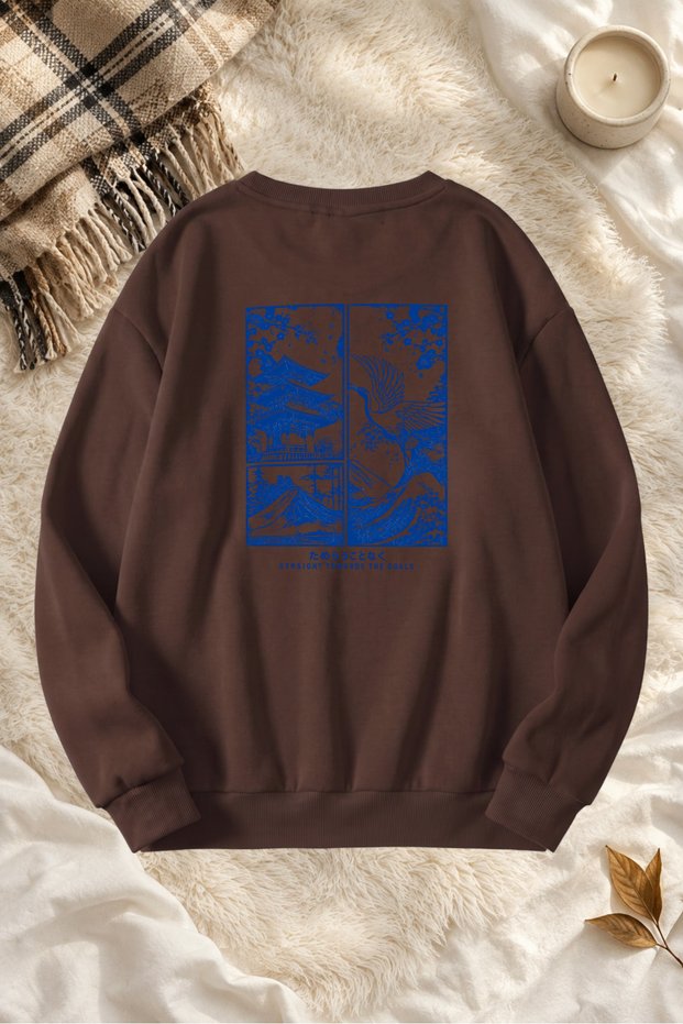 Unisex Printed Crew Neck Sweatshirt