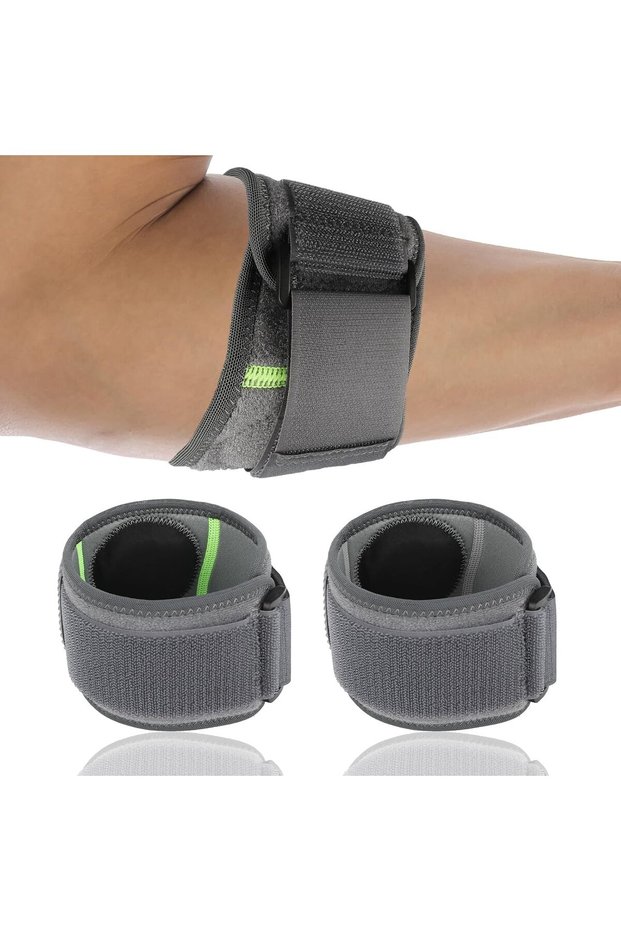 2 Pack Tennis Elbow Support Strap, Adjustable Elbow Brace With Compression Pad For Tennis Elbow, Elb