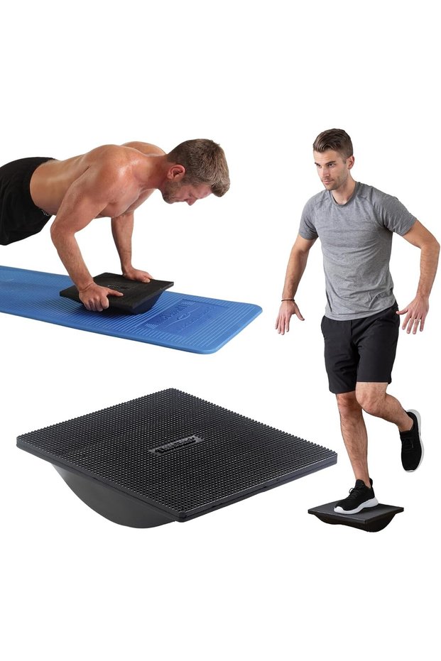 Rocker Board Stability and Balance Trainer, Lateral Balance Board for Physical Therapy, Core Strengthening, Injury Rehabilitation, Agility Improvement, Coordination Exercise, & Surf Training