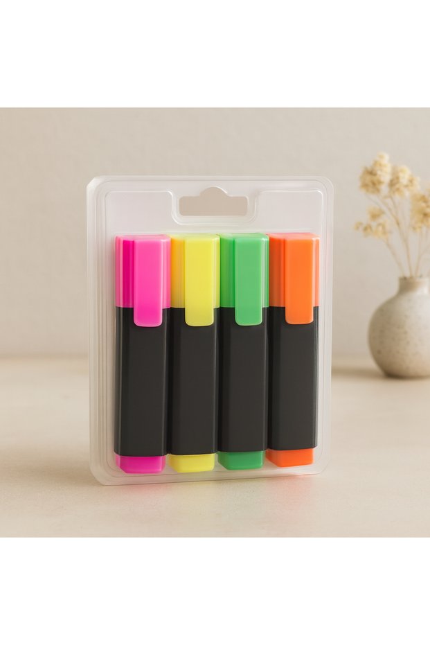 Highlighter Pen Set of 4 (Orange, Green, Yellow, Pink)