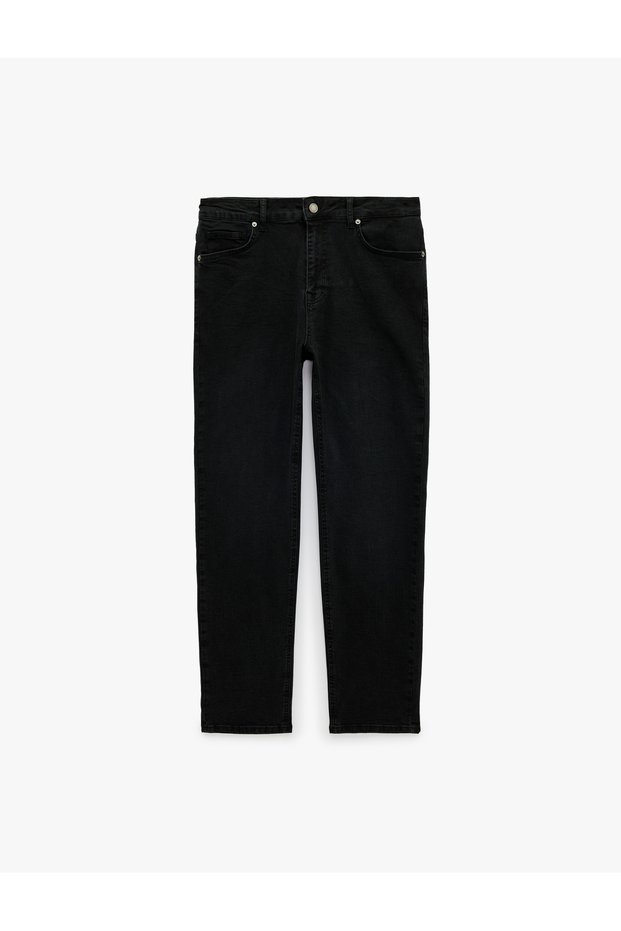 Normal Waist Cotton Tapered Fit Jean Pants with Pockets - Joe Jean