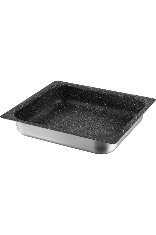 Baking Pan with Stainless Steel Base, OP120M/3520G BAKING PANS"GASTRONORM"2/3 35X32XH2 H.S | Flat edge aluminum 3003 H0 Nonstick Hard Stone | Made in Italy