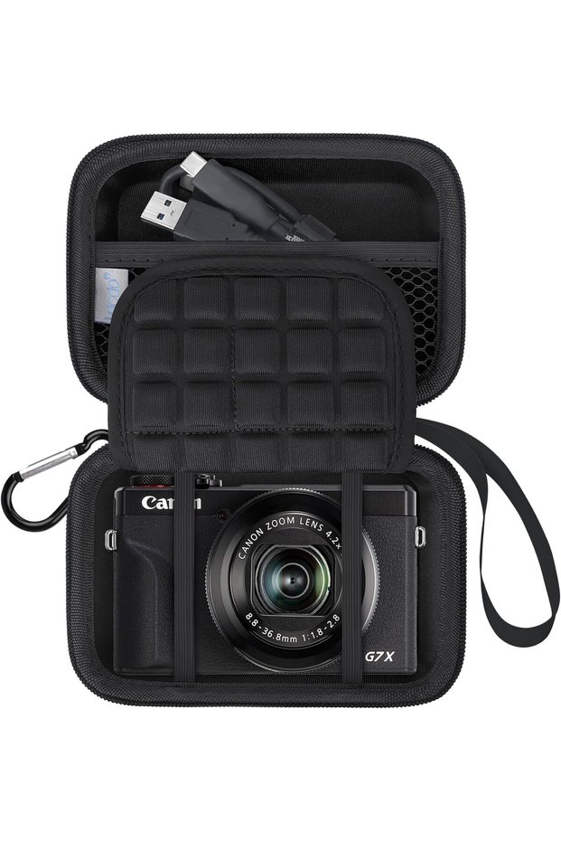حافظة كاميرا لـ Canon PowerShot G7 X Mark III / G7X Mark II، باللون الأسود