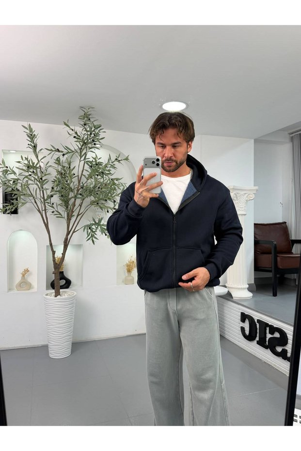 RL Model 3iplik Şardonlu Oversize Kapüşonlu Hırka
