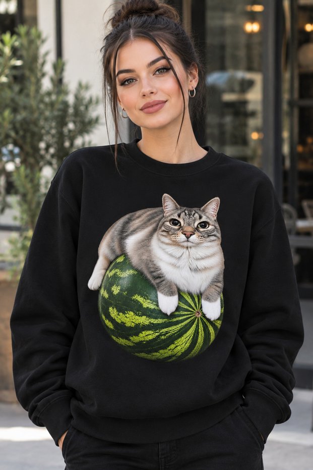 🍉🐱 Karpuz Keyfi Sweatshirt! 🖤