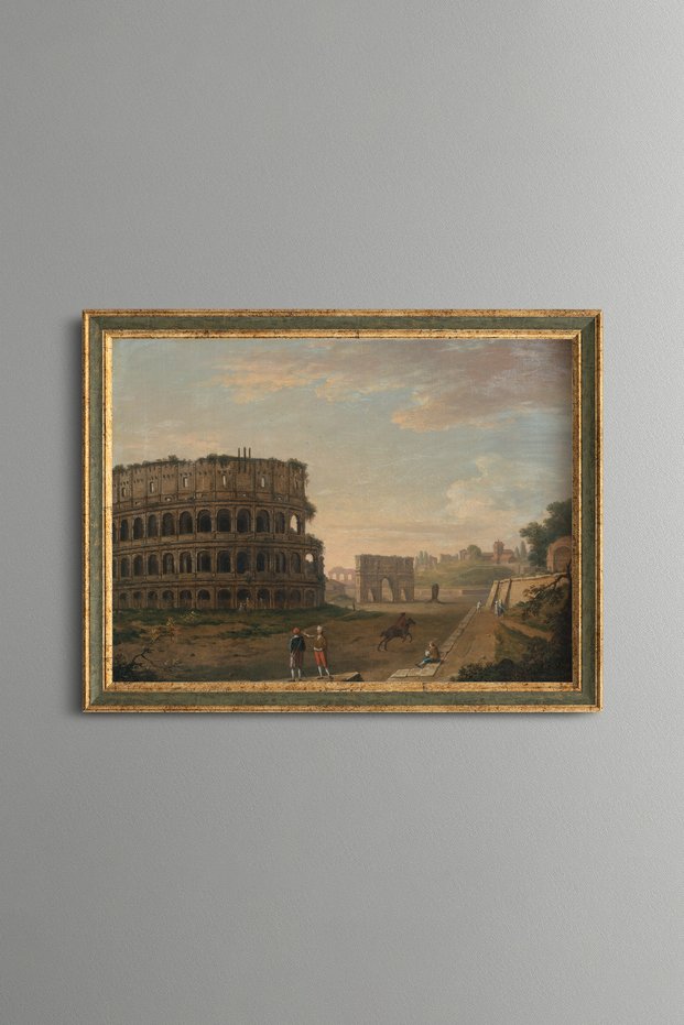 Ancient Amphitheater and City Square - Vintage Patterned Painting - Fine Model