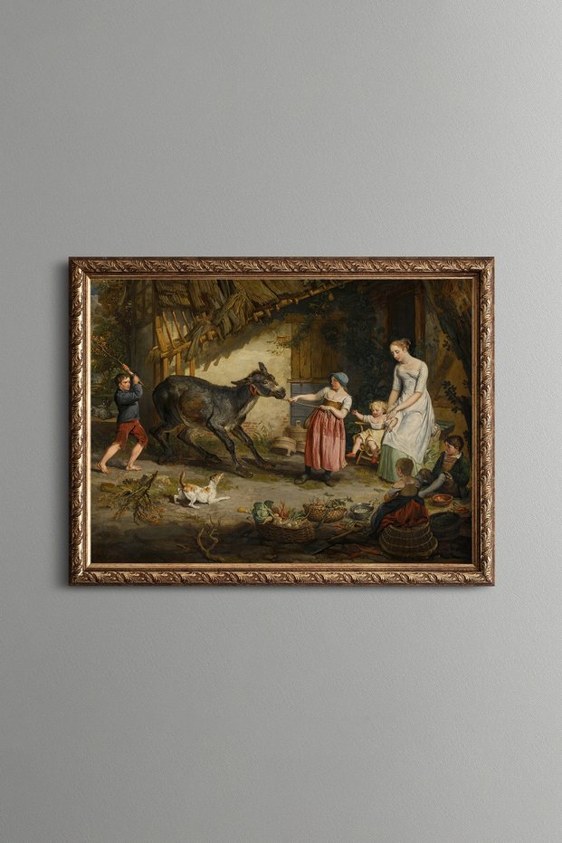 Stubborn Donkey - Vintage Patterned Painting - Fine Model