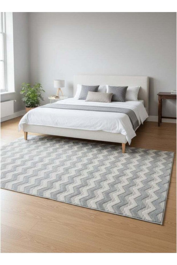 Carpet Rug Chevron Classic Design - Grey | Size - 160x230 cm