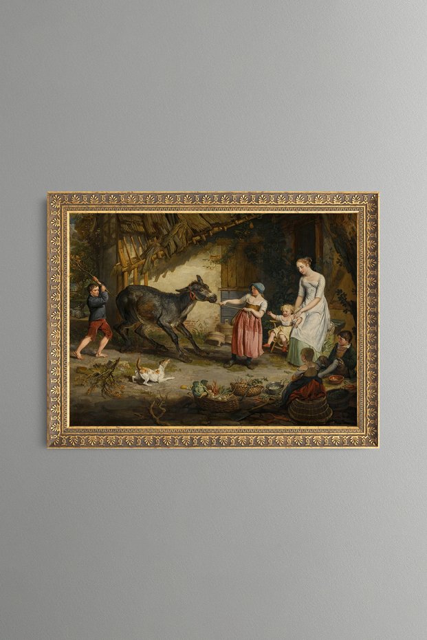 Stubborn Donkey - Vintage Patterned Painting - Fine Model