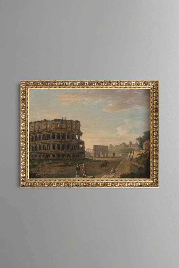 Ancient Amphitheater and City Square - Vintage Patterned Painting - Fine Model