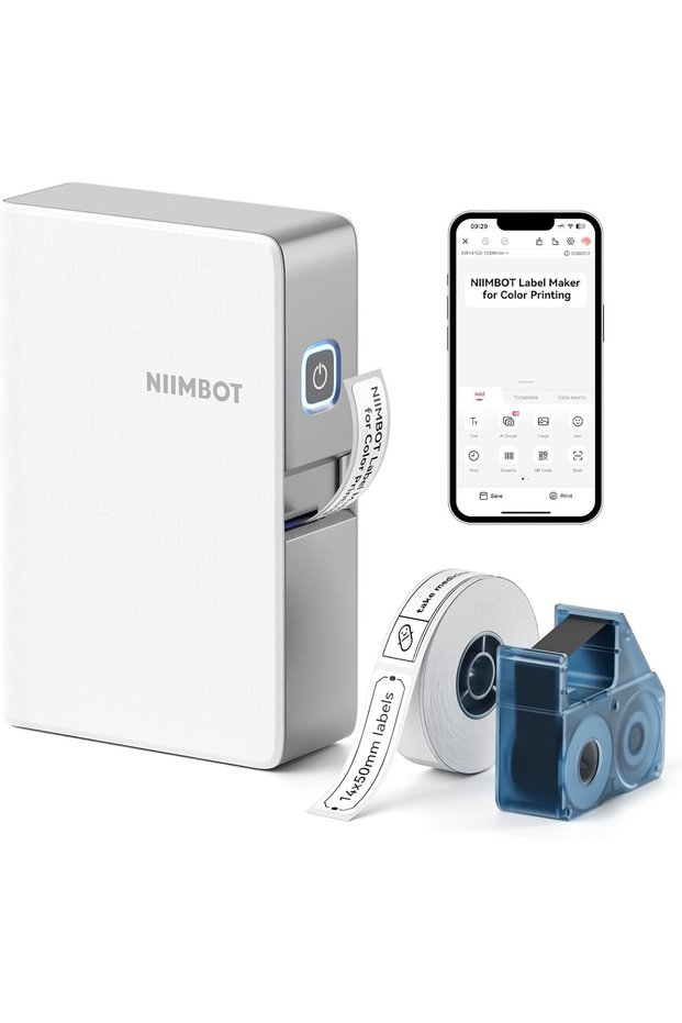B18 Label Maker for Color Printing, Bluetooth Thermal Transfer Label Printer, Mini Sticker Printer Easy for Home Office Small Business Identification and Organization