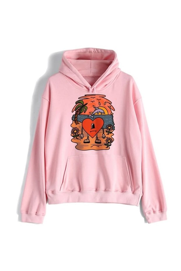 Bad Bunny Printed Cotton 3 Thread Threaded Oversize Sweatshirt