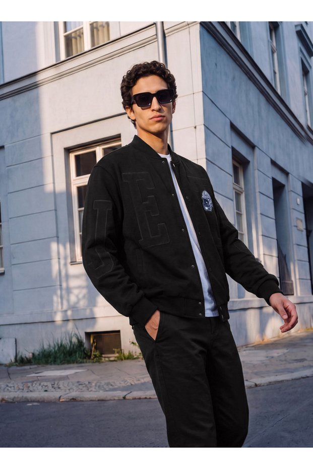 The New York Jets Varsity Jacket with Mandarin Collar