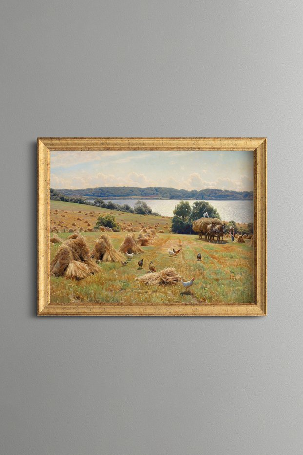 Harvest Time in Golden Fields - Vintage Patterned Painting - Fine Model
