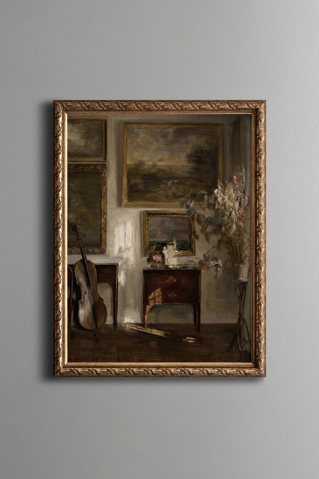 Classical Room Decorated with Paintings - Vintage Patterned Painting - Fine Model
