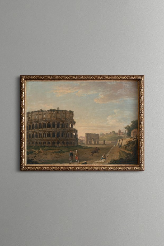Ancient Amphitheater and City Square - Vintage Patterned Painting - Fine Model