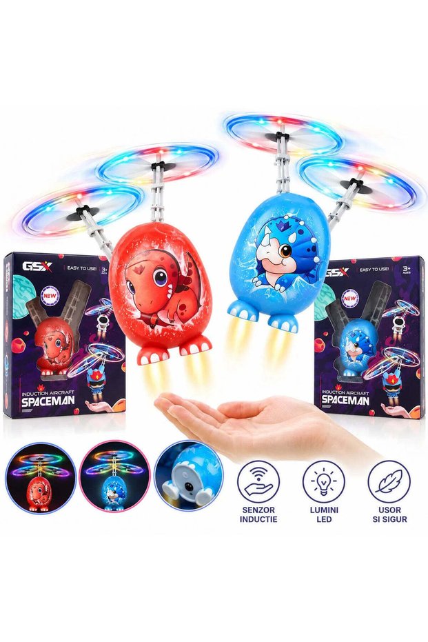 10cm induction flying toy with sensor and LED lights, assorted models