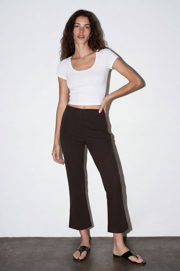Women's Canvas Trousers Pnt02286 Dark Brown