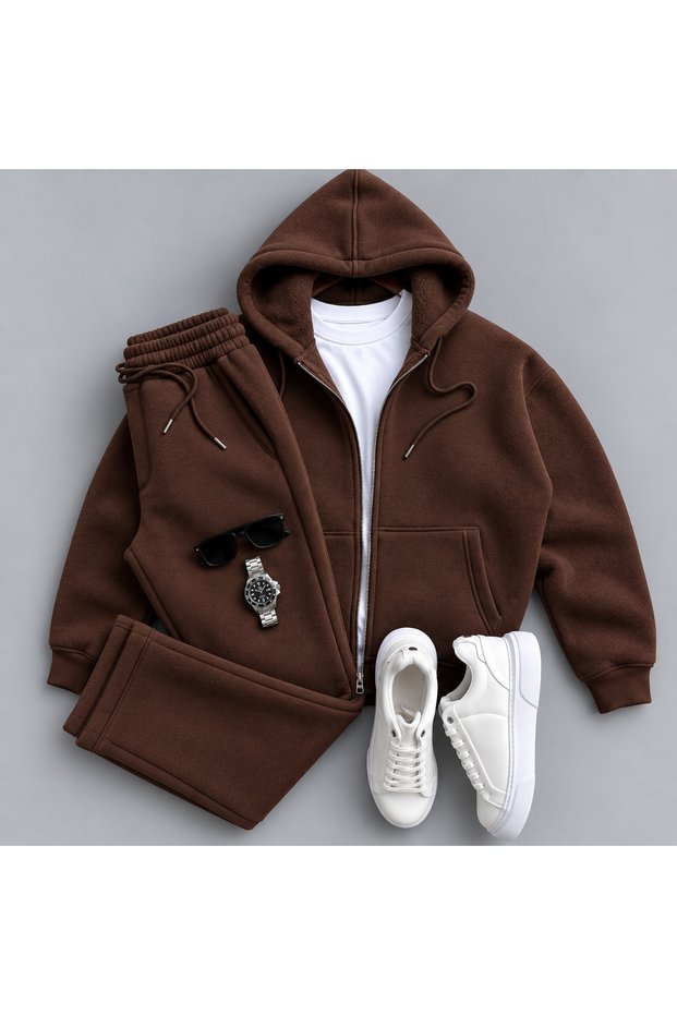 Unisex Hooded Cardigan Tracksuit Set 2-Piece Combination