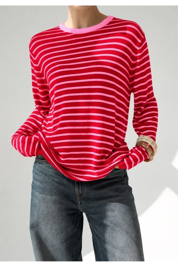 Crew Neck Striped Knitwear