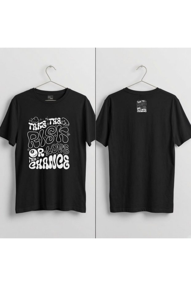 Triple Risk Black Printed 100% Cotton Crew Neck T-Shirt