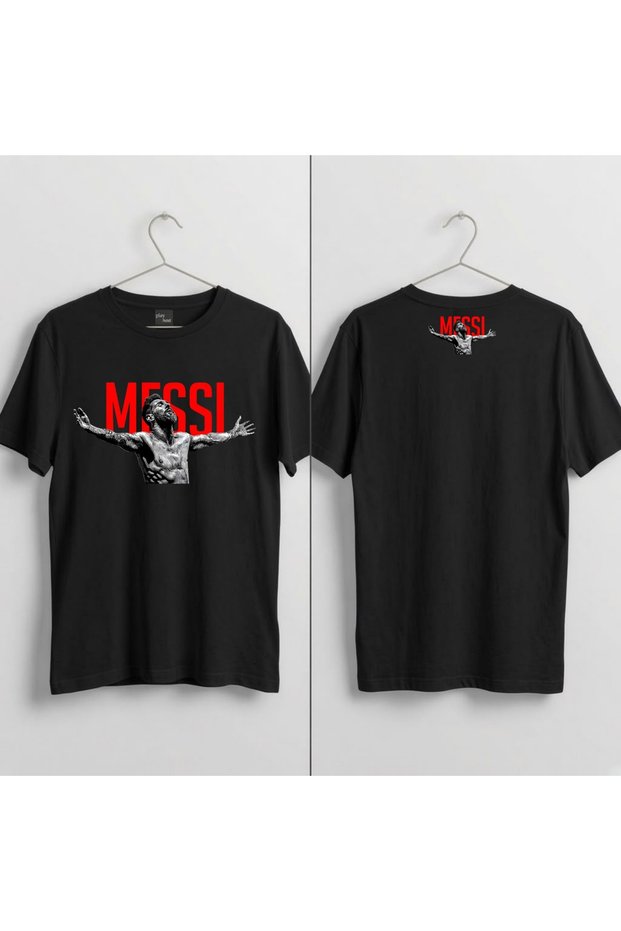 Messi Celebration Printed 100% Cotton Crew Neck T-Shirt
