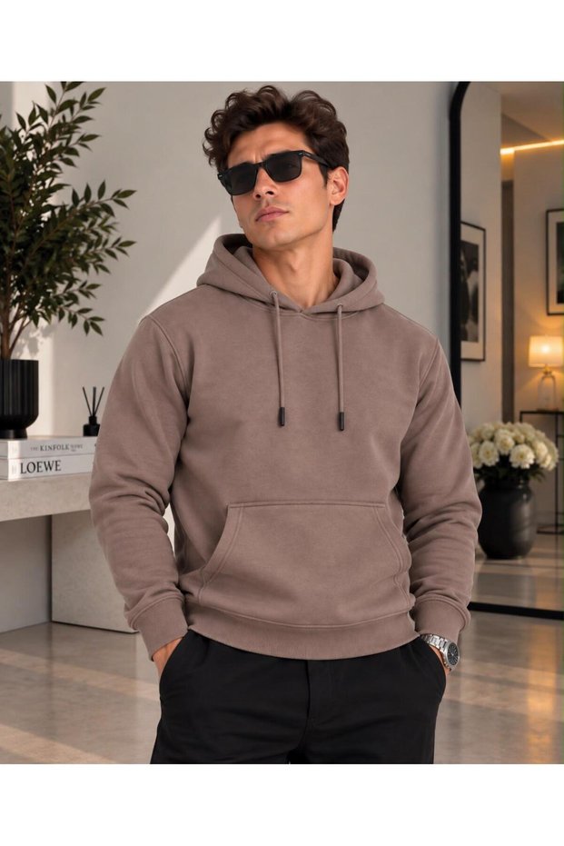 Men's Premium Quality 3 Threaded Kangaroo Pocket Hooded Sweatshirt
