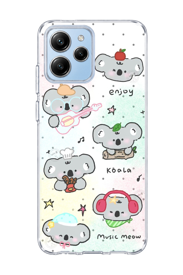 Poco M6 Pro 5g Compatible Cute Koala Printed Transparent Phone Case