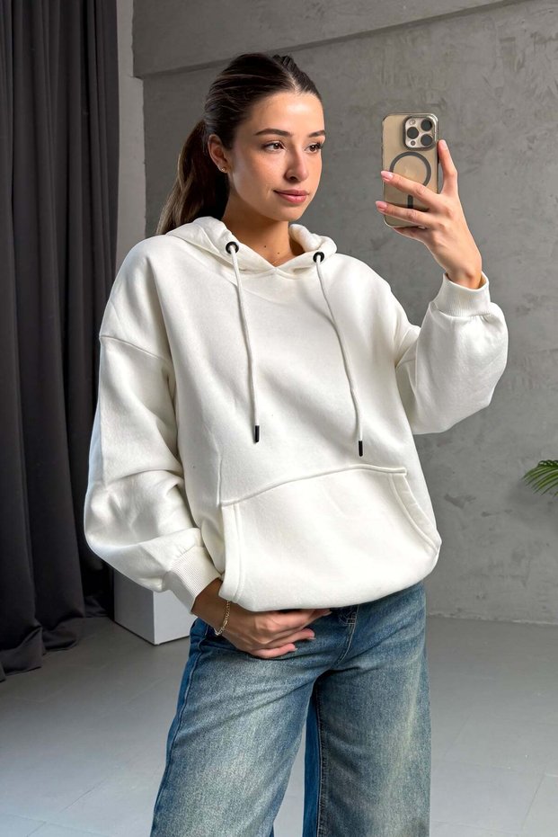 Women's Hooded Kangaroo Pocket 3 String Sweat 21615